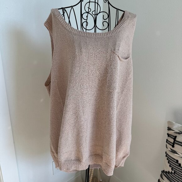 Perch by Blu Pepper Blush Pink Slouchy Slub Knit Tank Top NEW Minimalist/Neutral - Picture 1 of 7